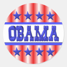 Obama 2012 étoiles bleues par Valxart Autocollant Rond