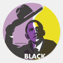 Obama 2012, noir dans la selle encore autocollant rond
