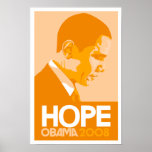 Obama - affiche d'orange d'espoir