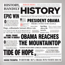 Obama : Affiche historique de collage de titre