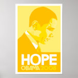 Obama - affiche jaune d'espoir