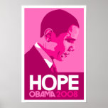 Obama - affiche rose foncée d'espoir