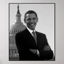 Obama au bâtiment de capitol -- Noir et blanc