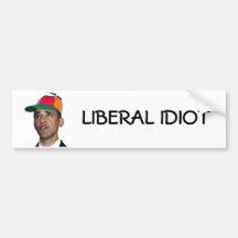 obama, autocollant LIBÉRAL d'IDIOT Autocollant Pour Voiture