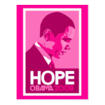 Obama - carte postale rose foncée d'espoir