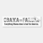 Obama = échec autocollant pour voiture
