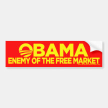 Obama, ennemi du marché libre autocollant pour voiture