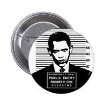 Obama - ennemi public numéro un badges avec agrafe
