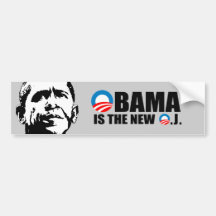 OBAMA EST LE NOUVEL O.J AUTOCOLLANT POUR VOITURE