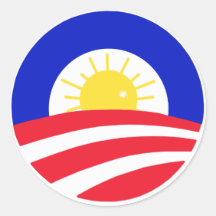 Obama ici vient le Sun Autocollant