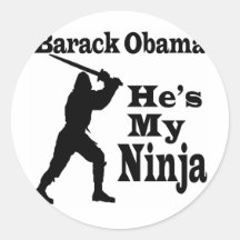 Obama mon Ninja Autocollant Rond