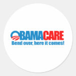 Obamacare - courbure ici elle vient autocollant rond