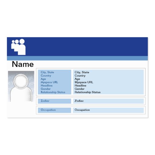 Obscurité de Myspace - affaires Carte De Visite