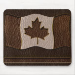Obscurité simili cuir de drapeau du Canada Tapis De Souris