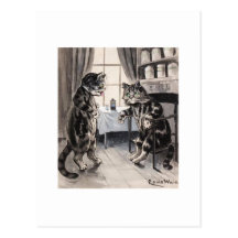 Obtenez la carte bientôt vintage bonne de chat cartes postales