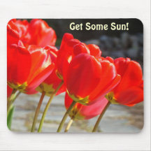 Obtenez un certain Sun ! fleurs rouges ensoleillée Tapis De Souris