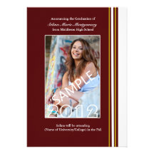 Obtention du diplôme classique Announcem de photo  Invitations Personnalisées