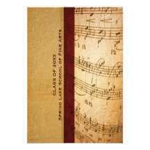 Obtention du diplôme d'académie d'école de musique cartons d'invitation personnalisés