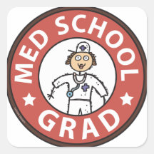 Obtention du diplôme de Faculté de Médecine (femel Autocollant Carré