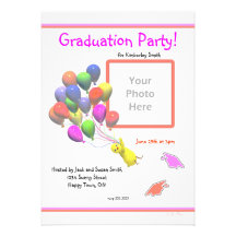 Obtention du diplôme de photo de jardin d'enfants  cartons d'invitation personnalisés