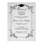 Obtention du diplôme de toile vintage de regard et cartons d'invitation