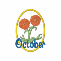 Octobre - Calendula polos brodés