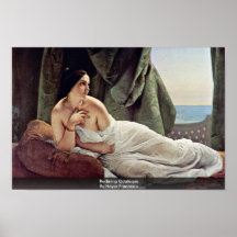 Odalisque étendu par Hayez Francesco Affiches