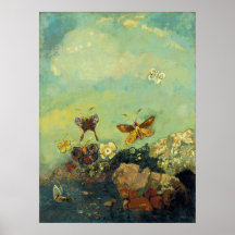 Odilon Redon - papillons Posters