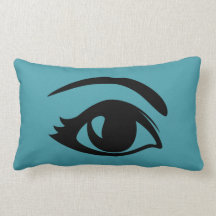 Oeil clignotant turquoise (droit) oreillers