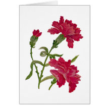 Oeillets rouges brodés par Faux Cartes