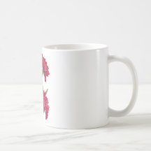 Oeillets rouges brodés tasse à café