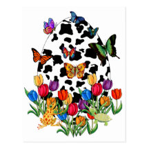 Oeuf de pâques de peau de vache cartes postales