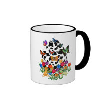 Oeuf de pâques de peau de vache tasse