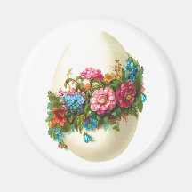 Oeuf de pâques floral magnets pour réfrigérateur