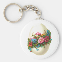 Oeuf de pâques floral porte-clefs