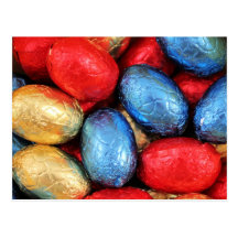 Oeufs de pâques belges rouges, d'or et bleus de ch cartes postales