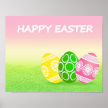 Oeufs de pâques heureux affiches