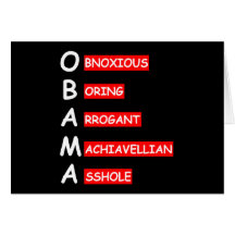 Offensive, anti Obama insultant Carte