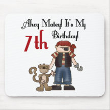 Oh 7ème anniversaire de pirate de copain tapis de souris