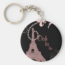 oh ! Tour Eiffel vintage de Paris de rose de La de Porte-clé