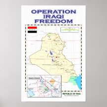 OIF - Affiche de carte de l'Irak