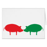 Oinks rouge et vert carte de vœux