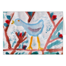 Oiseau bleu cartes de vœux