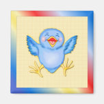 Oiseau bleu de bonheur magnets pour réfrigérateur