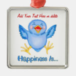 Oiseau bleu de bonheur - personnaliser ornement
