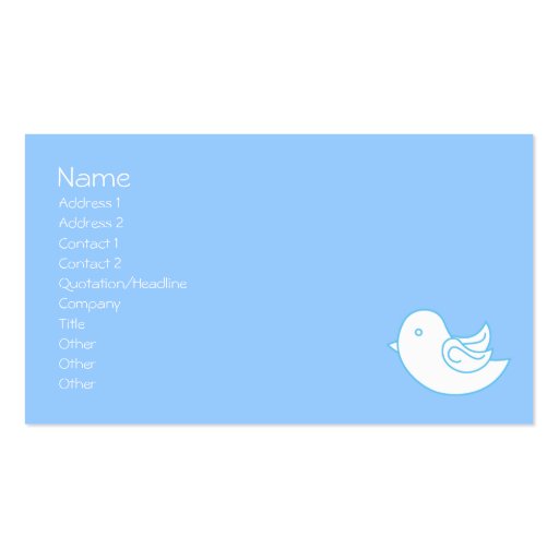 Oiseau bleu en vol cartes de visite professionnelles