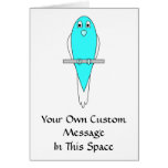 Oiseau bleu et blanc. Budgie. Cartes De Vœux