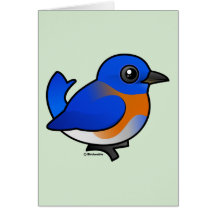 Oiseau bleu occidental de bande dessinée carte de vœux