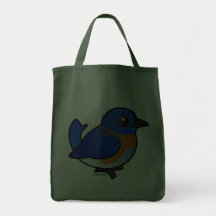 Oiseau bleu occidental de bande dessinée sac en toile