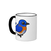 Oiseau bleu occidental de bande dessinée tasses